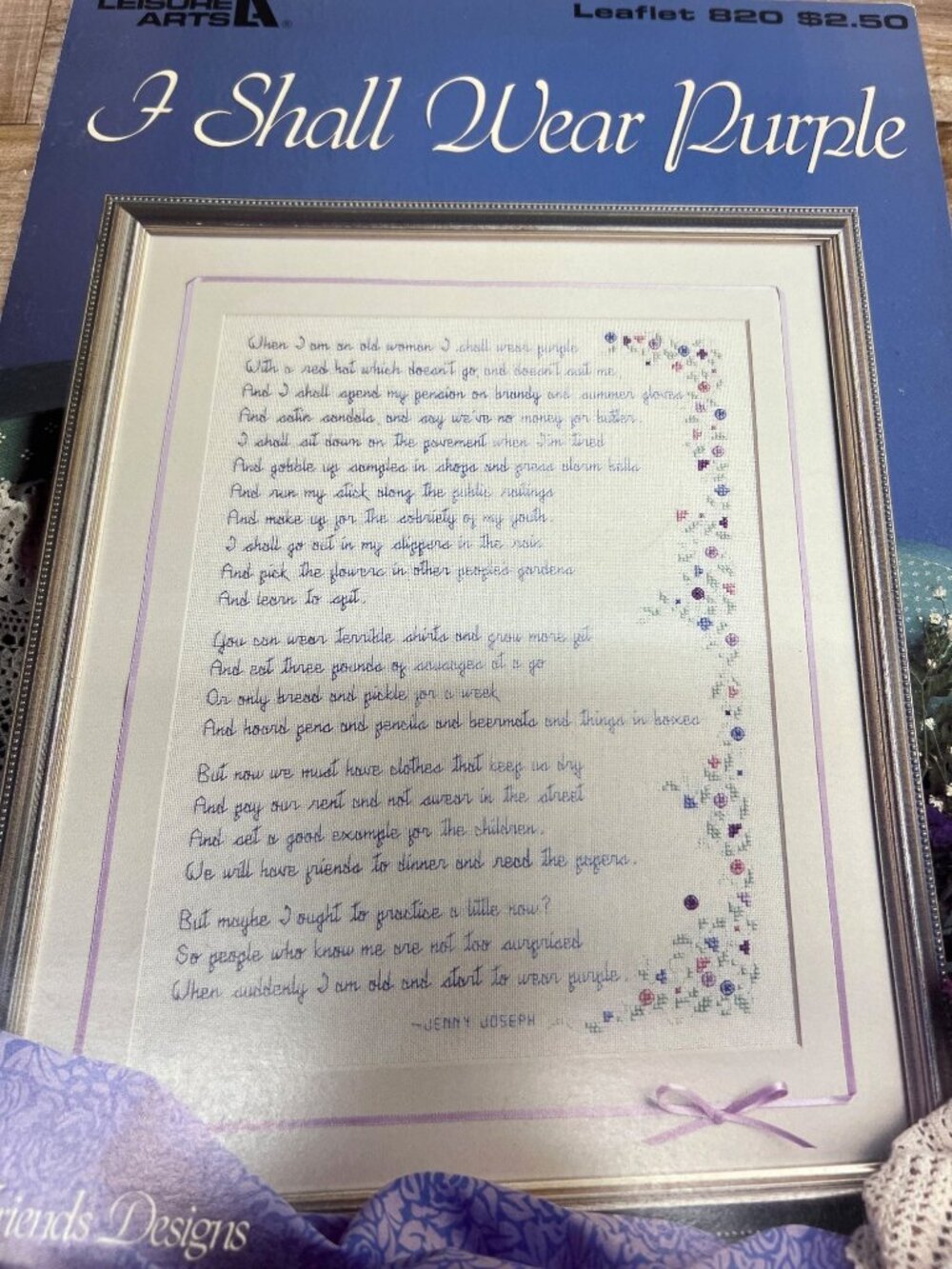 I Shall Wear Purple Cross-Stitch Pattern By Leisure Arts 126w X 173h Includes DM